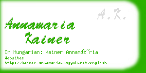 annamaria kainer business card